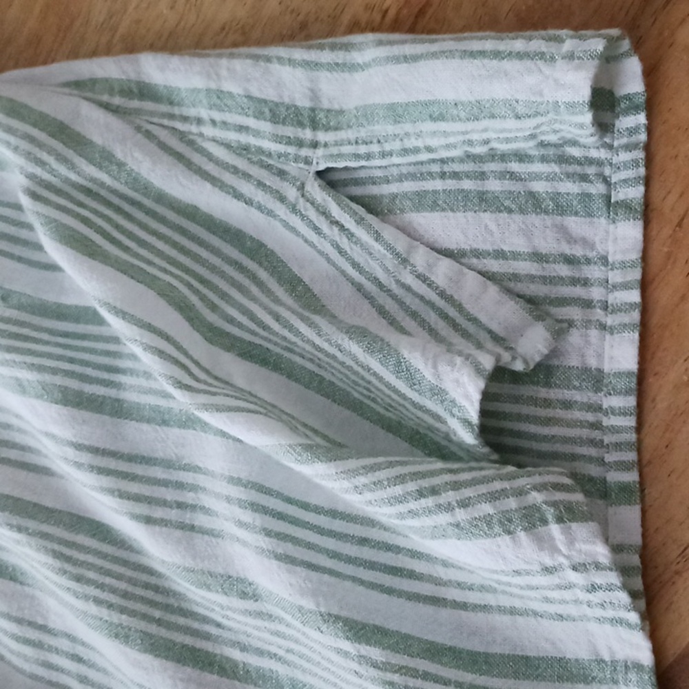 Croft & Barrow Short Sleeve Striped Button Down Linen Blend Top Size S - Picture 15 of 15